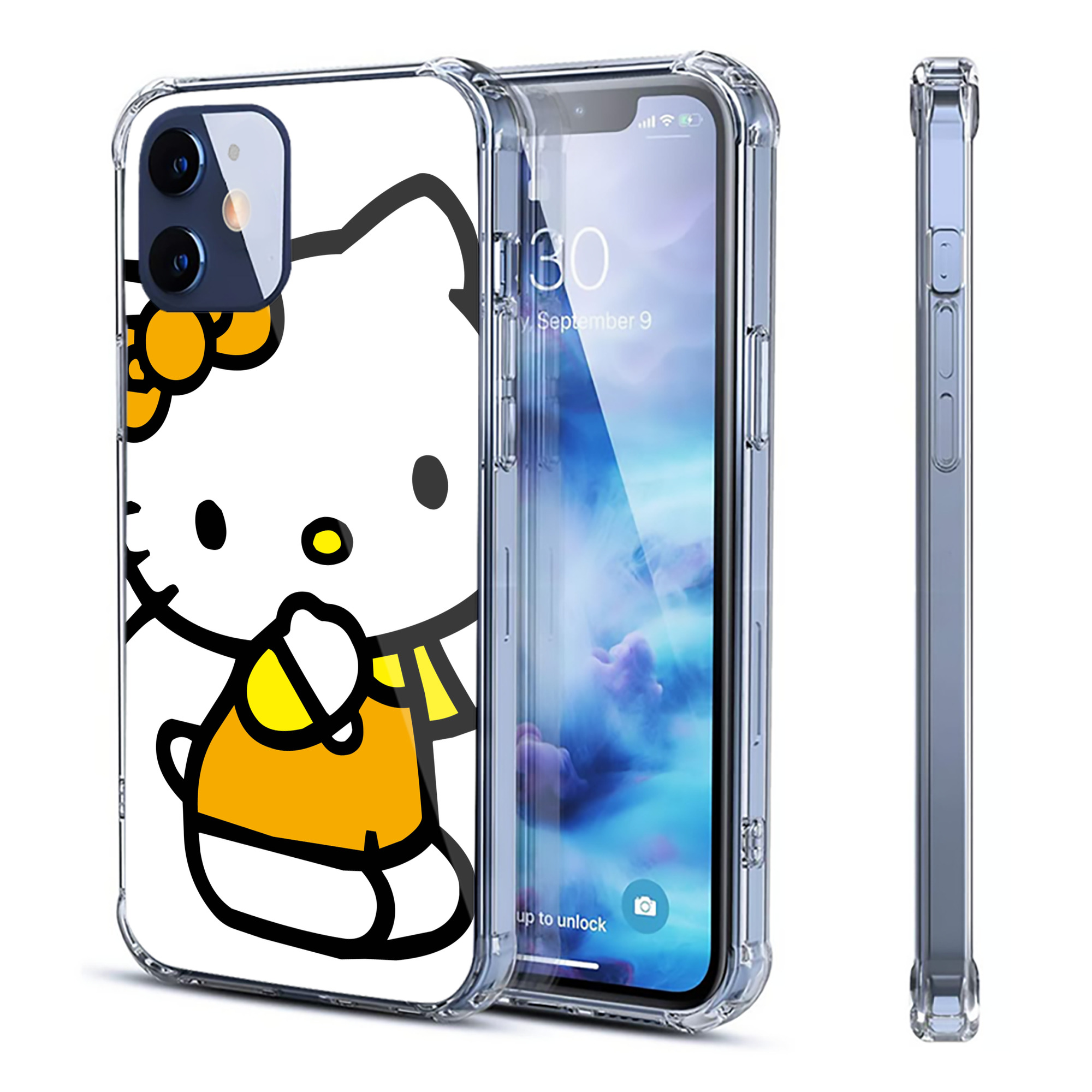 （画像用） Hello Kitty ハローキティ 【iPhone 12シリーズ対応】透明スマホケース（クリアソフトケース）